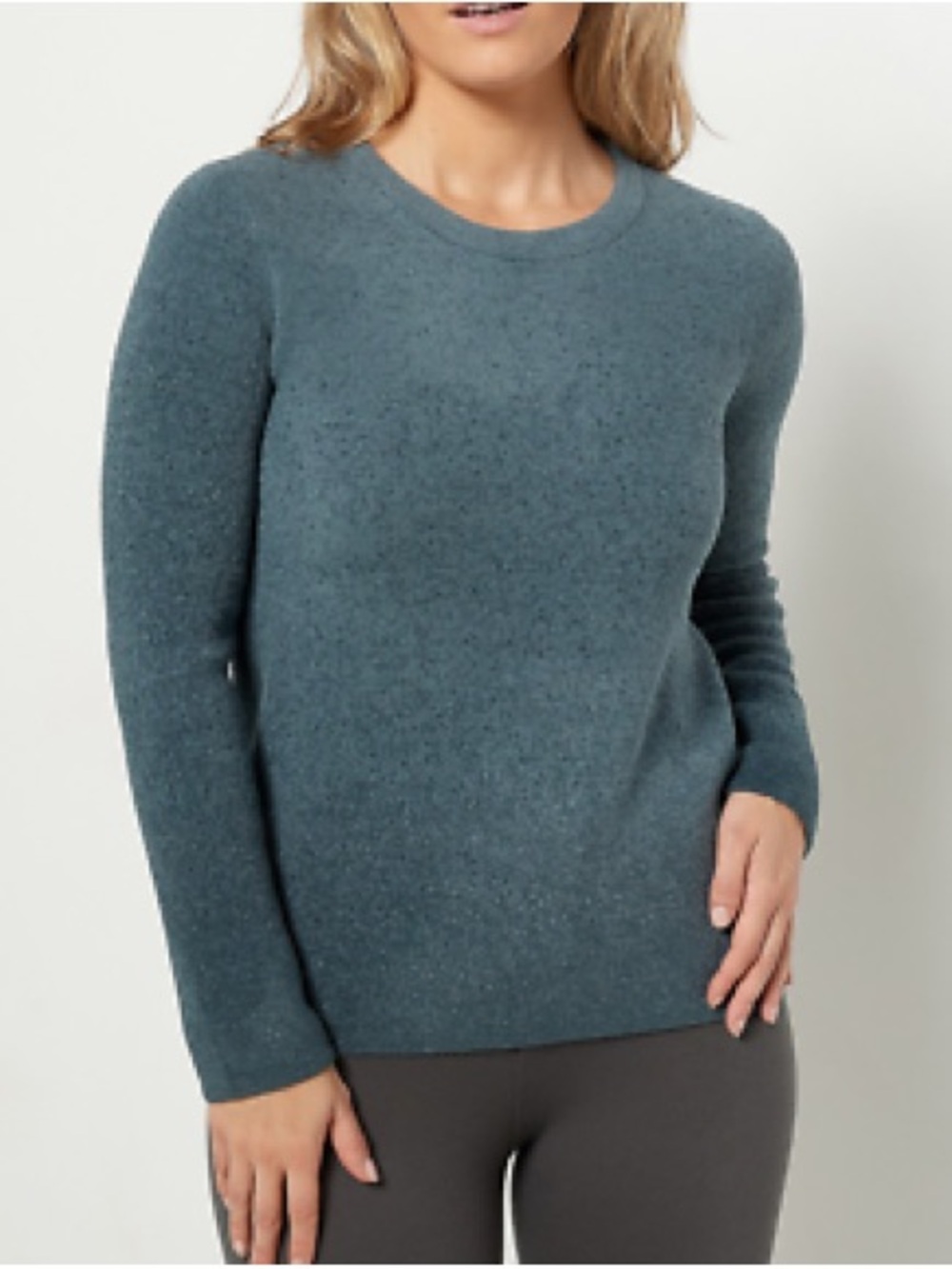 NWTBarefoot Dreams Cozy Chic Ultra Lite Confetti Pullover Smokey Blue /Deep Jade